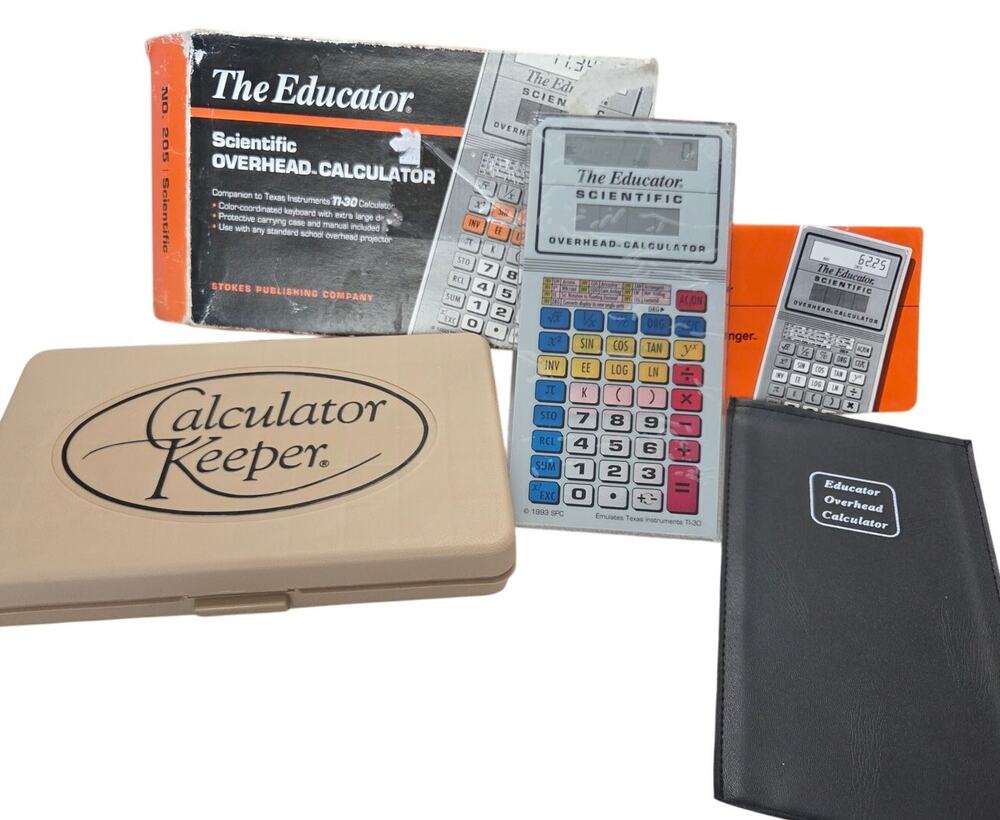 NEW Vintage The Educator Scientific Calculator Keeper TI30 Overhead Projector
